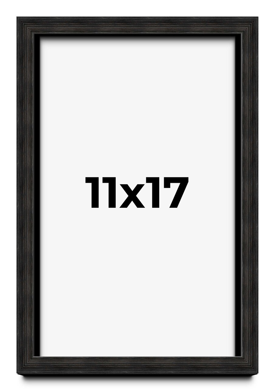 Barnwood Shadow Box Black Picture Frame - UV Acrylic, Backing, Hanging Hardware